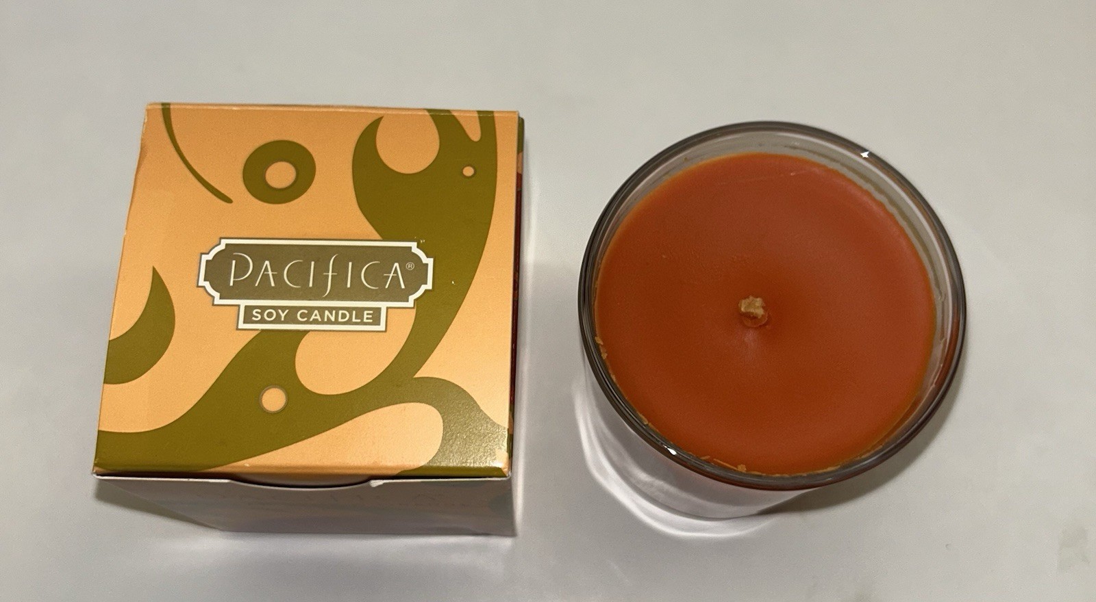 Pacifica TUSCAN BLOOD ORANGE Candle 5.5 oz. Made in USA NEW IN BOX Soy Glass