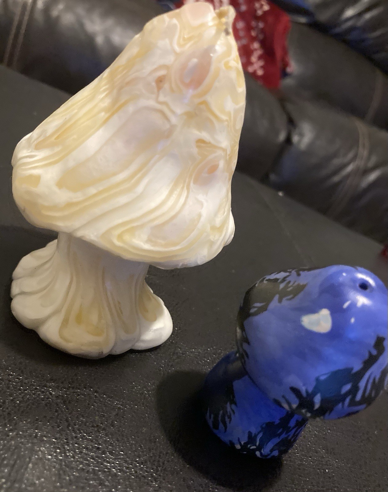 Vintage Mushroom Candle Lot & Incense Holder. 3 Total