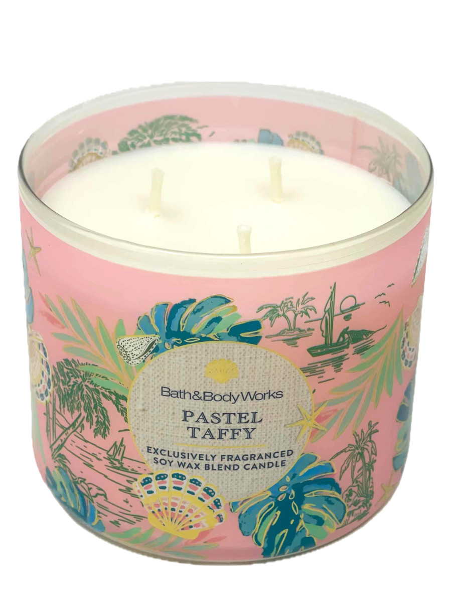 3 BATH & BODY WORKS PASTEL TAFFY 3-WICK FRAGRANCED SOY WAX BLEND CANDLE 411g NEW
