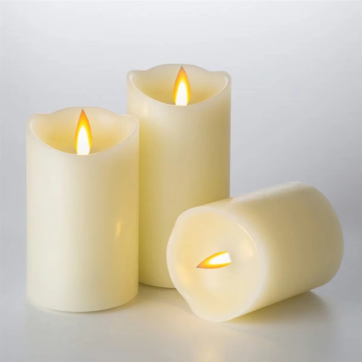 LED Flameless Candles Wax Pillar Battery Operated Candle Remote Control Timer