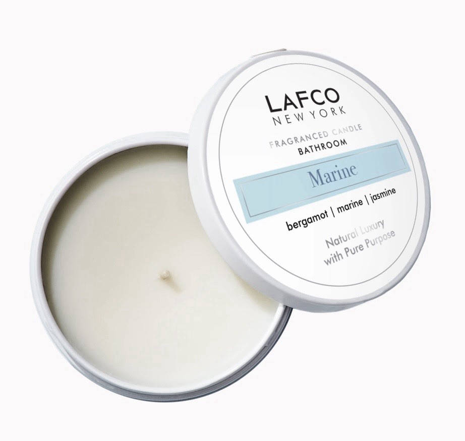 2x~LAFCO New York~Marine Bathroom Fragranced Candle~4oz / 112g~Travel Size~NWOB~