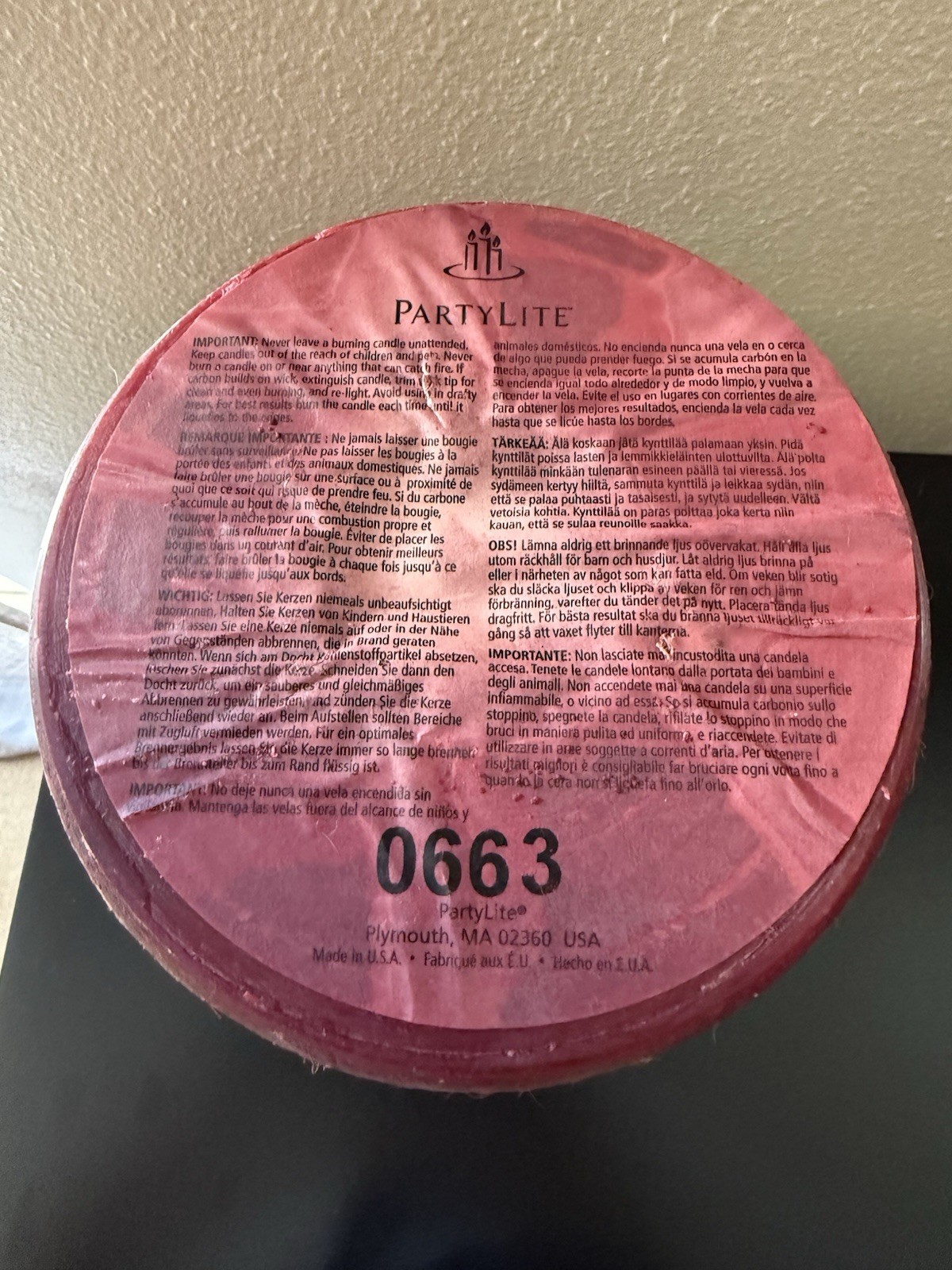 PartyLite 3 Wick Extra Large Candle 6″ x 8″ Mulberry Retired