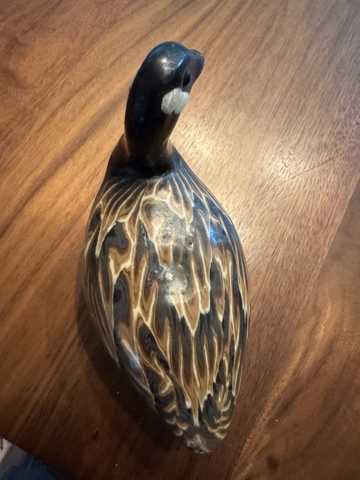 Vintage Canada Goose Figural Candle Marbled Wax Bird Lake House Cabin Decor