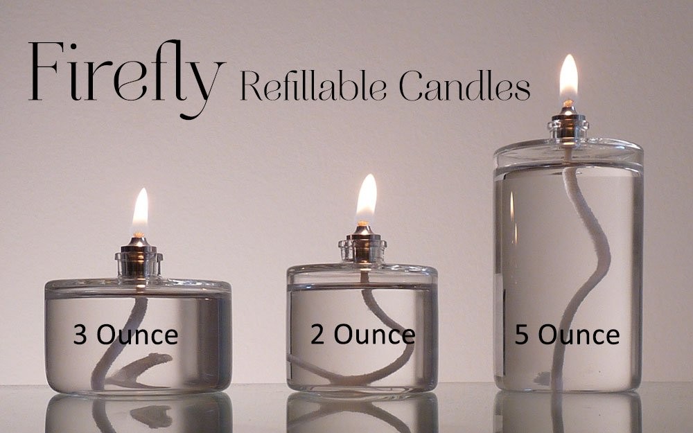 2 oz Refillable Glass Oil Candle for Indoor Events Emergency Lighting