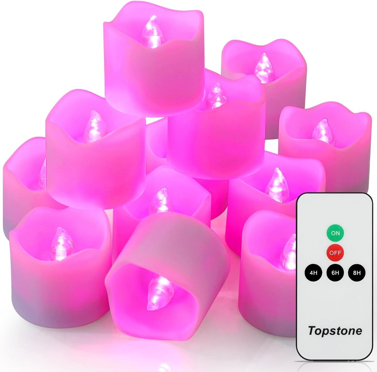 Remote Control LED Votive Candles with Timer – Battery Operated, CR2450