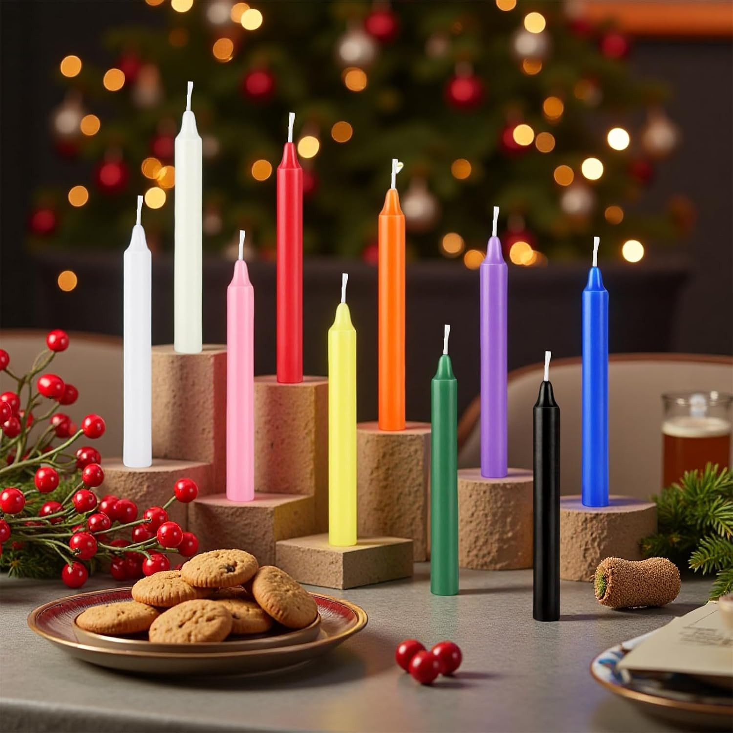 Spell Candles 40 Pack Bulk – 4 Inch Colored Mini Taper Candles for Rituals, Wit