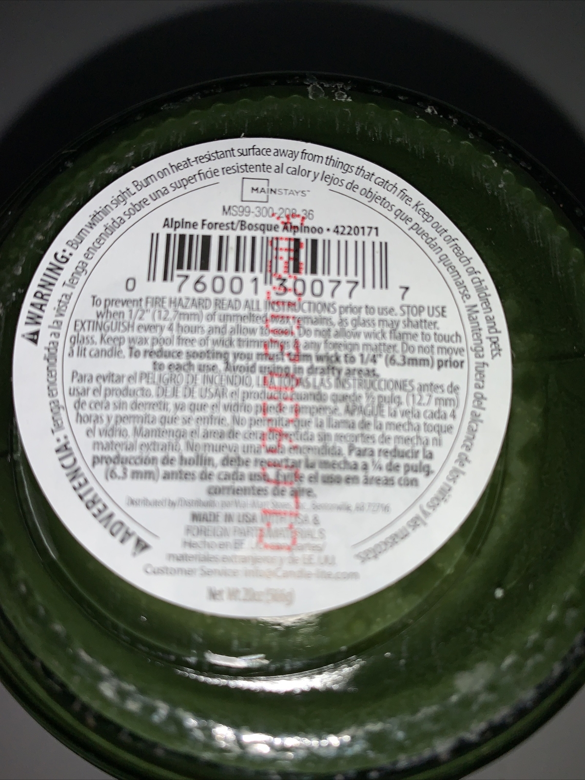 Mainstays ALPINE FOREST 20 oz. Jar Candle
