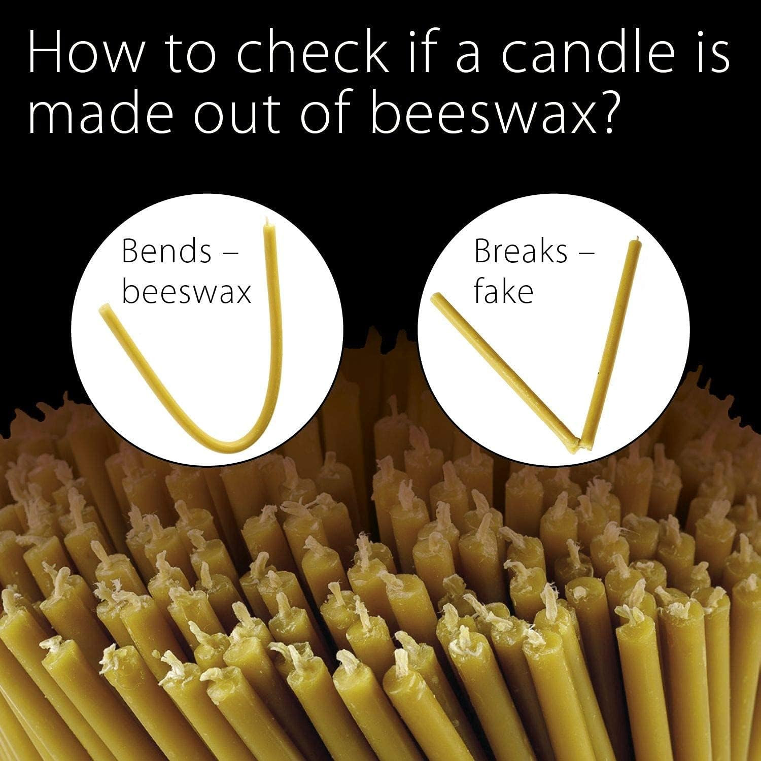 **50PCS Pure Beeswax Taper Candles Honey Scented Drip Free Smokeless 6.3″**