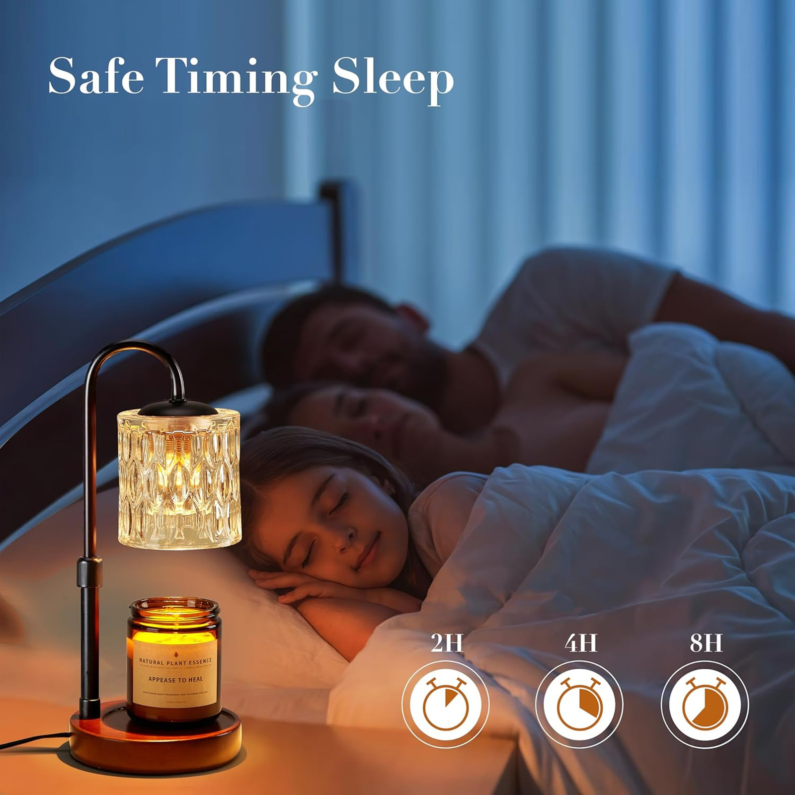 Dimmable Candle Warmer Lamp with Timer, Adjustable Height Electric Wax Warmer