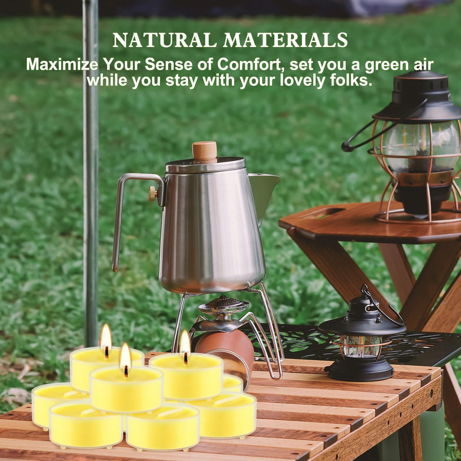 4-Hour 50Pack Citronella Tealight Candles, Outdoor and Indoor Summer Scented Can