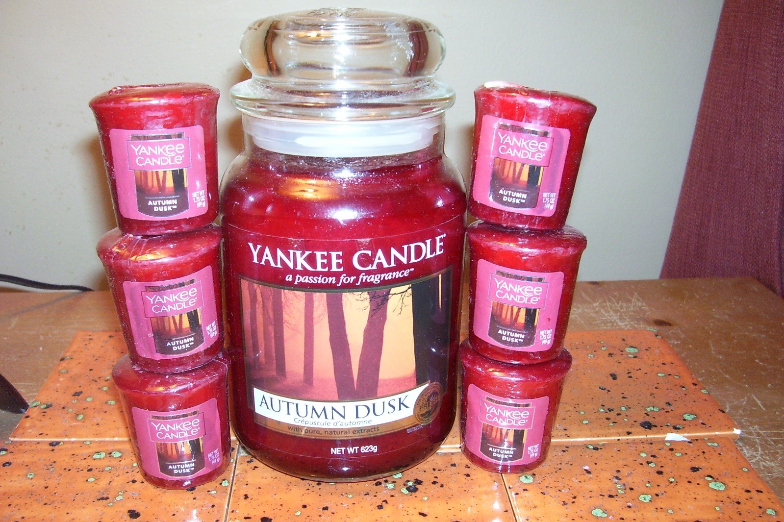 yankee candle 22oz JAR AUTUMN DUSK + 6 VOTIVES
