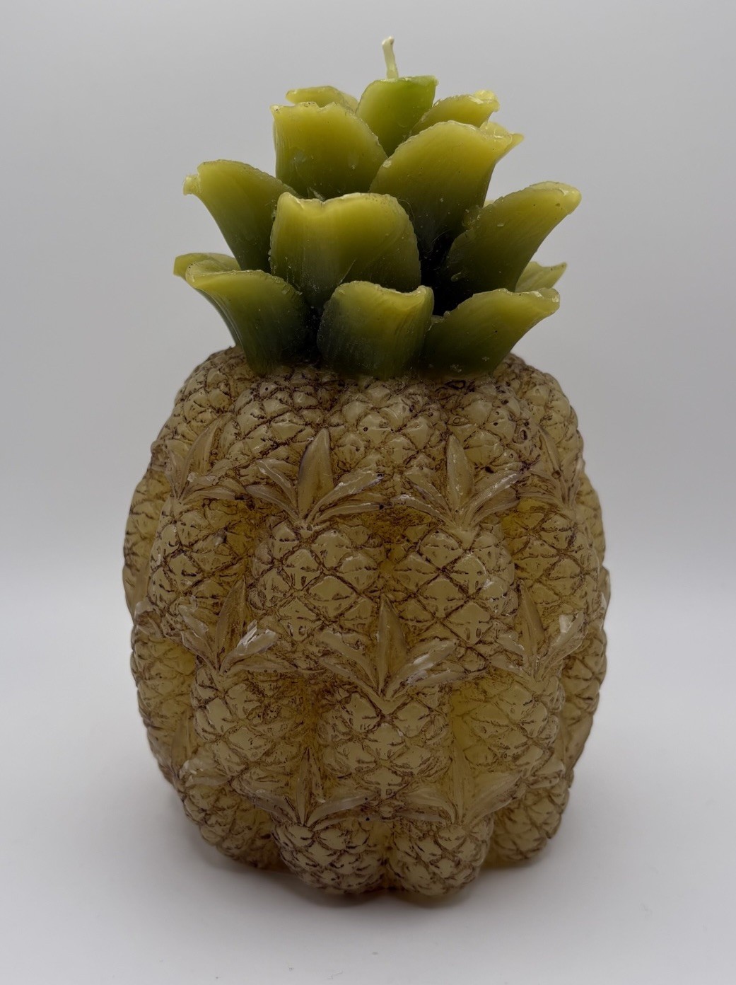 Vintage Siam Karat Figural Pineapple Candle 6” Yellow Tropical Decor NOS