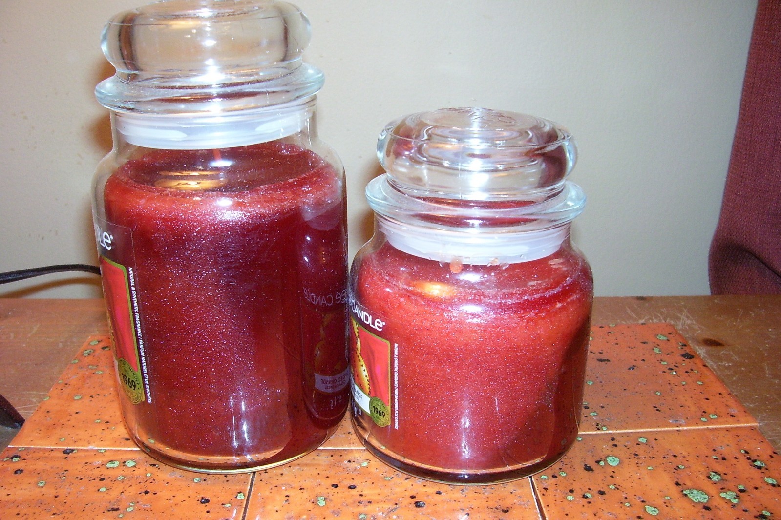 yankee candle 22oz & 14.5oz JARS SPICED ORANGE + 3 TARTS