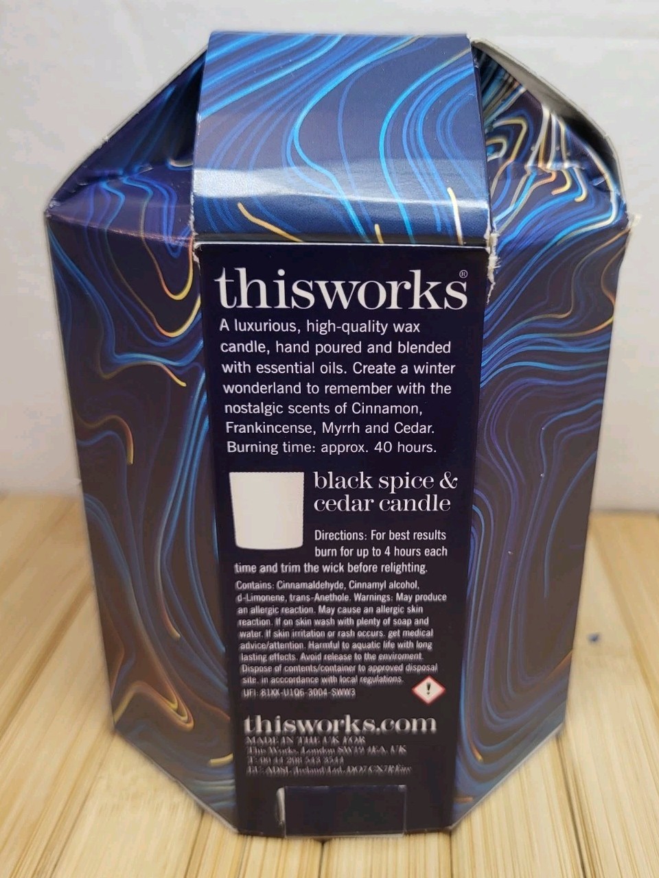BNIB This Works Scented Candle 220g Black Spice & Cedar Thisworks New