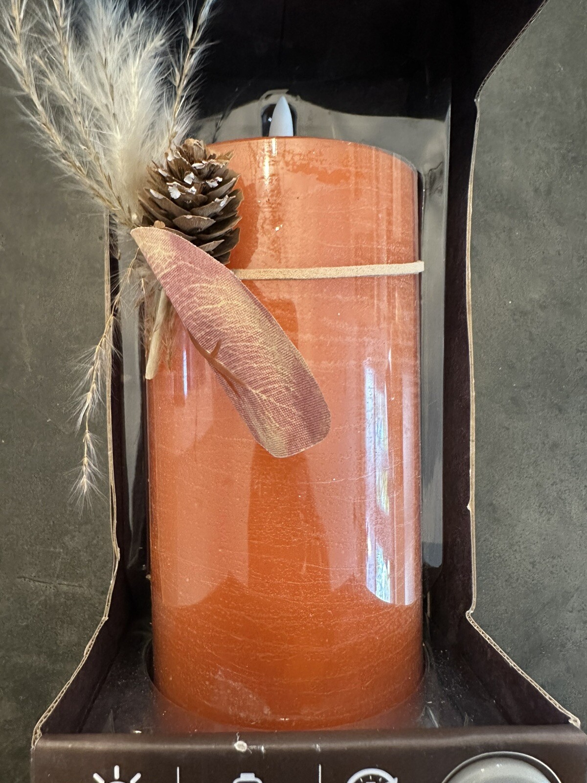 LUMIPURE Signature Series Flickering Flameless LED Wax Pillar Candle (3.5″ X 5″7