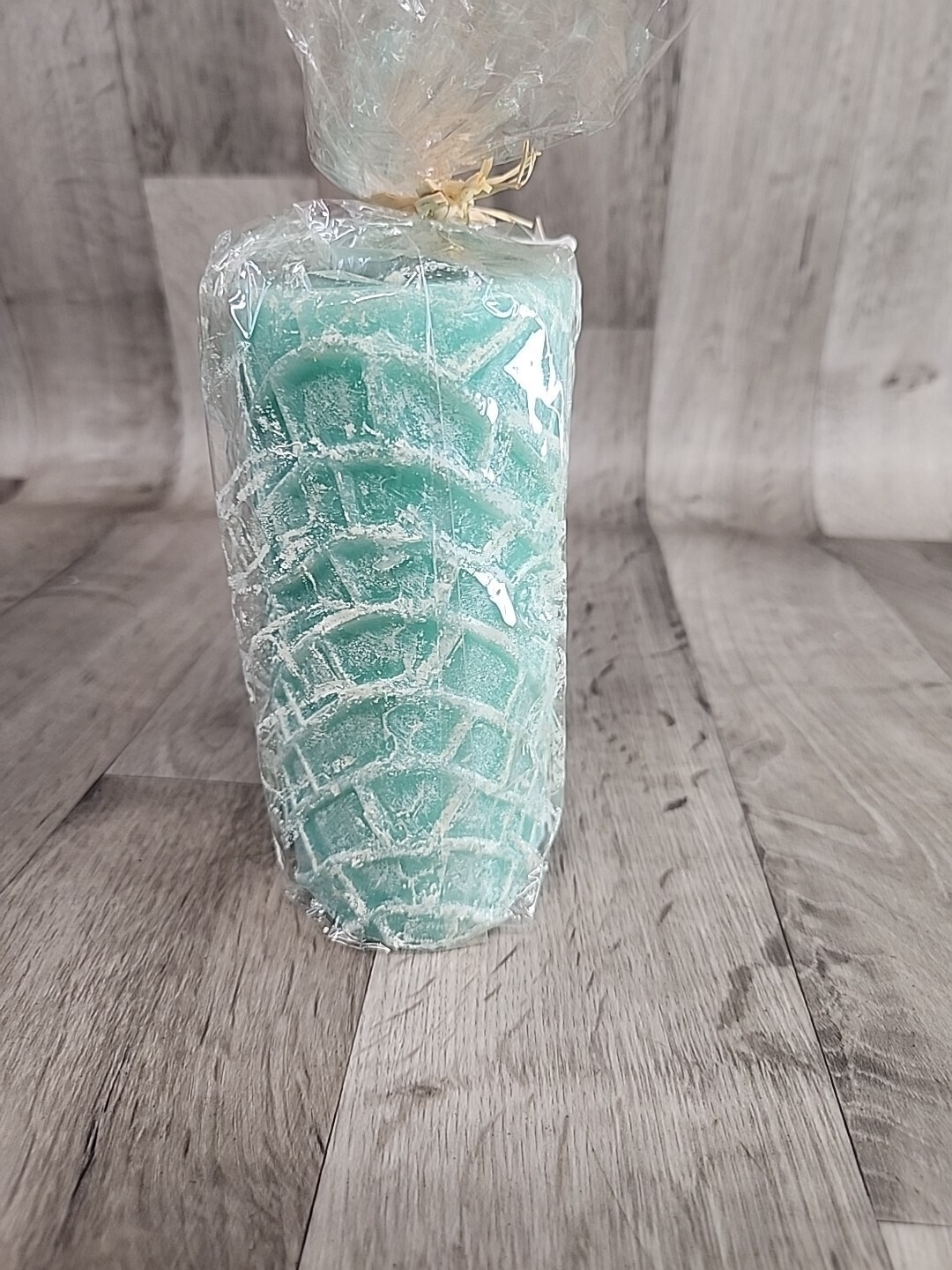 Ocean-Themed Blue Starfish & Shell Pillar Candle 2-wick Tropical Daze 6″