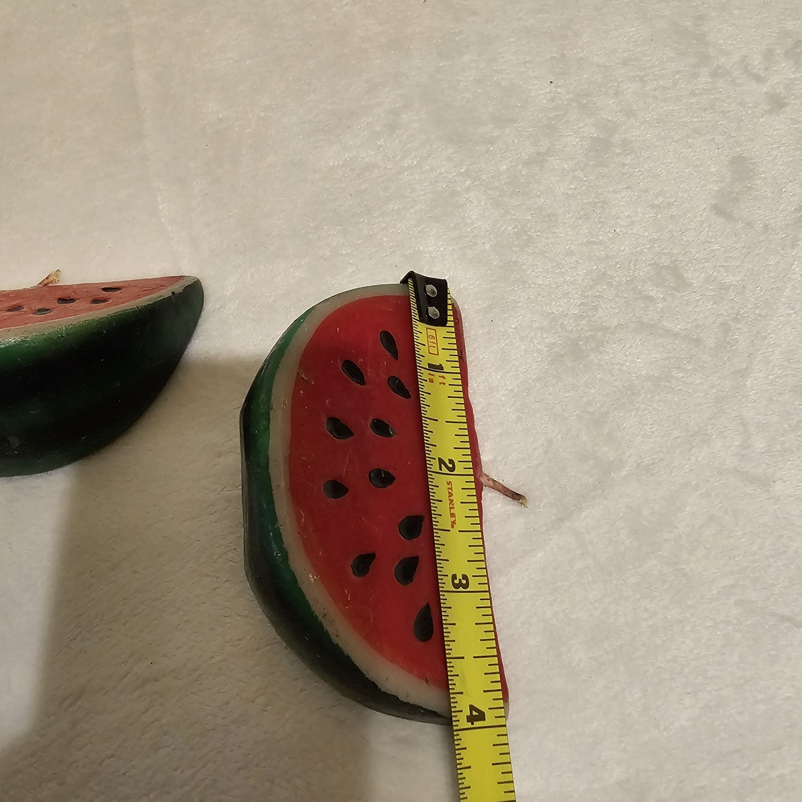 Set Of 2 Watermelon Shaped Wax Candles Farmhouse Summer Kitchen