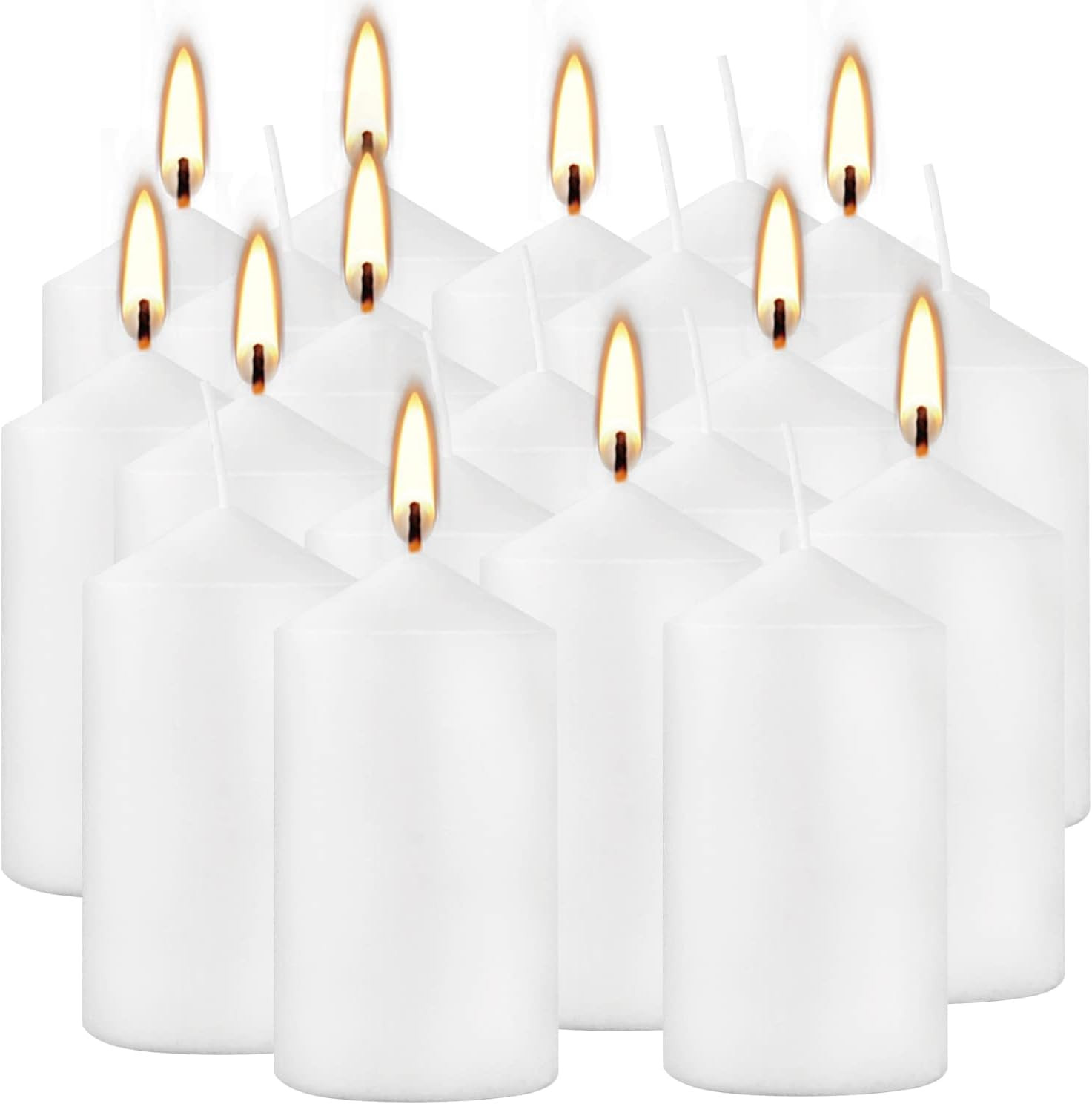 2×4 High White Pillar Candles Set of 20 Unscented. Bulk Buy. Ideal for Hallow