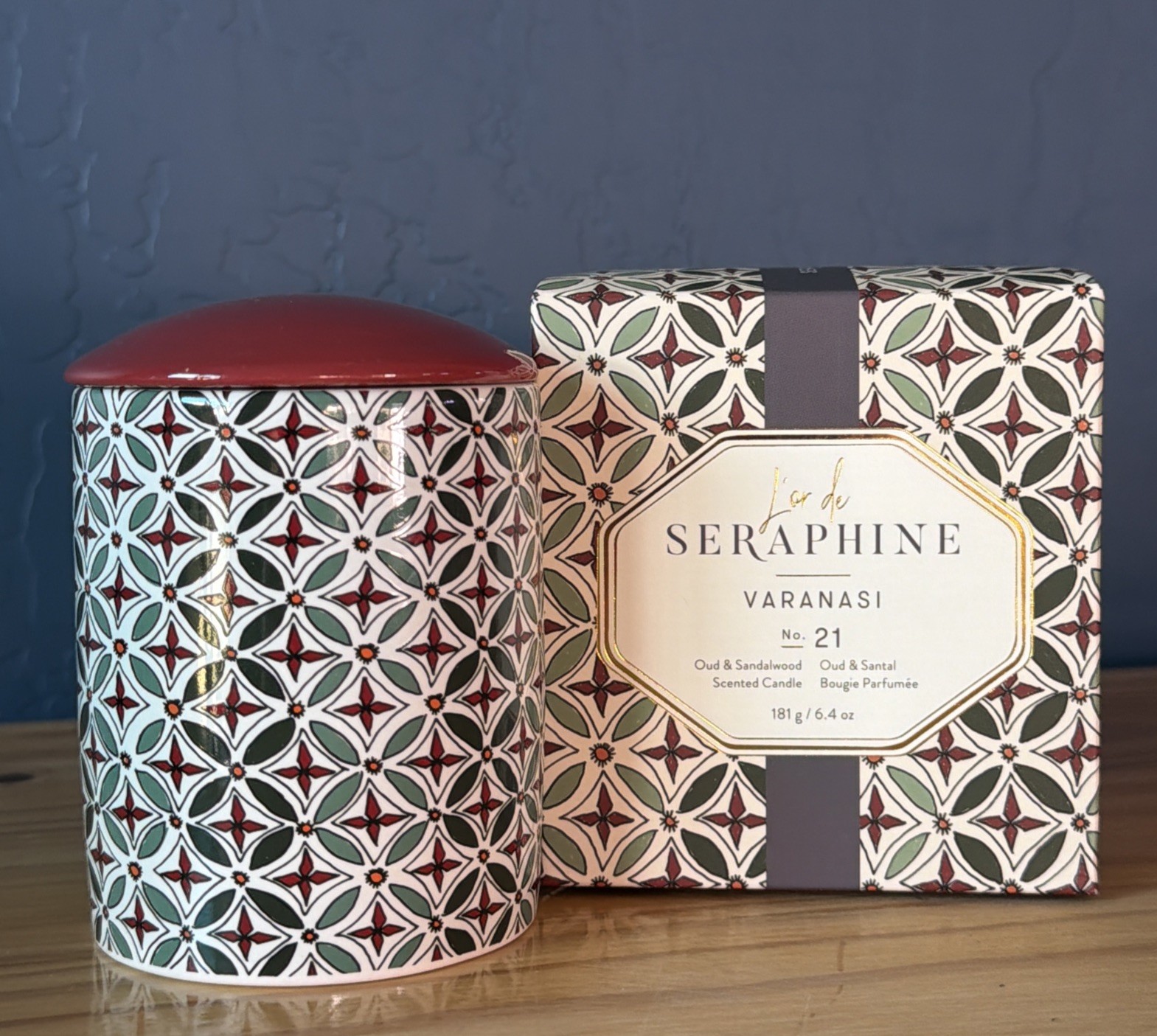 L’OR DE SERAPHINE No.21 Varanasi Oud & Sandalwood Scented Candle ~ 6.4oz NIB