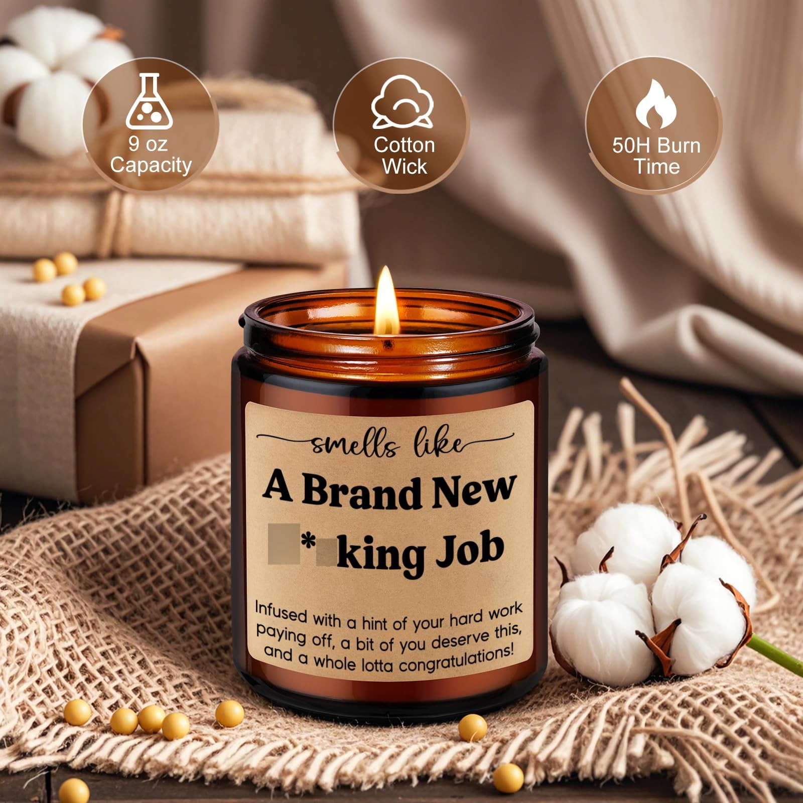 Scented Candle, New Job Gifts for Women, Men – Congratulations Gifts, Leaving…
