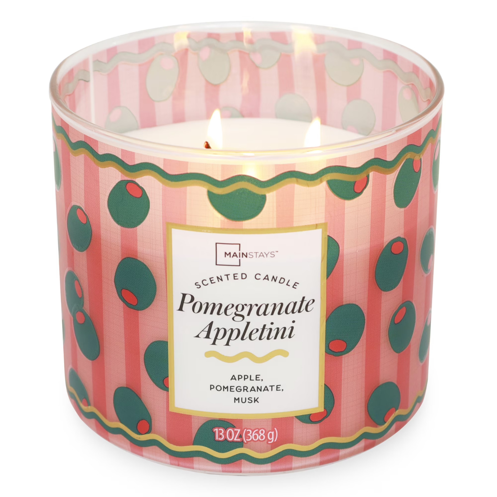 3-Wick Pomegranate Appletini Scented Candle, 13 oz Free Shipping in 2 Days…