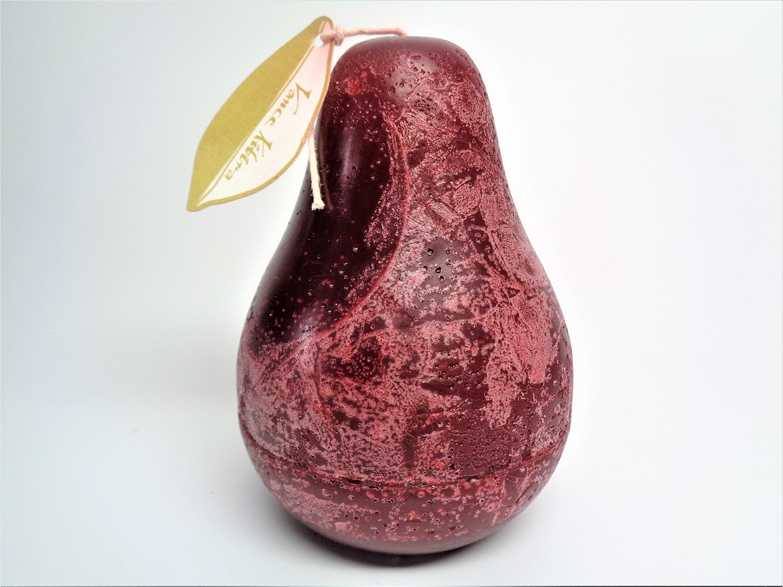 Vance Kitira Timber Wax Pear Shaped, Wine Color, Unscented Candle, 3″Dx4.5″H