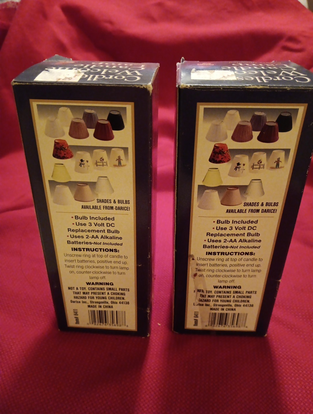 Vintage 2 Darice Cordless Welcome Candles Lamps Batteries Not Included