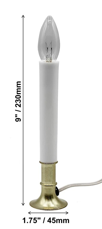 Creative Hobbies Electric Window Candle Lamp with Brass Plated Base