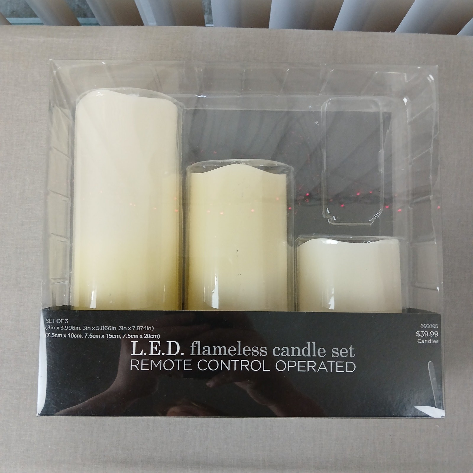 LED Flameless Candle Set of 3 vanilla missing remote AAA batteries NOT included