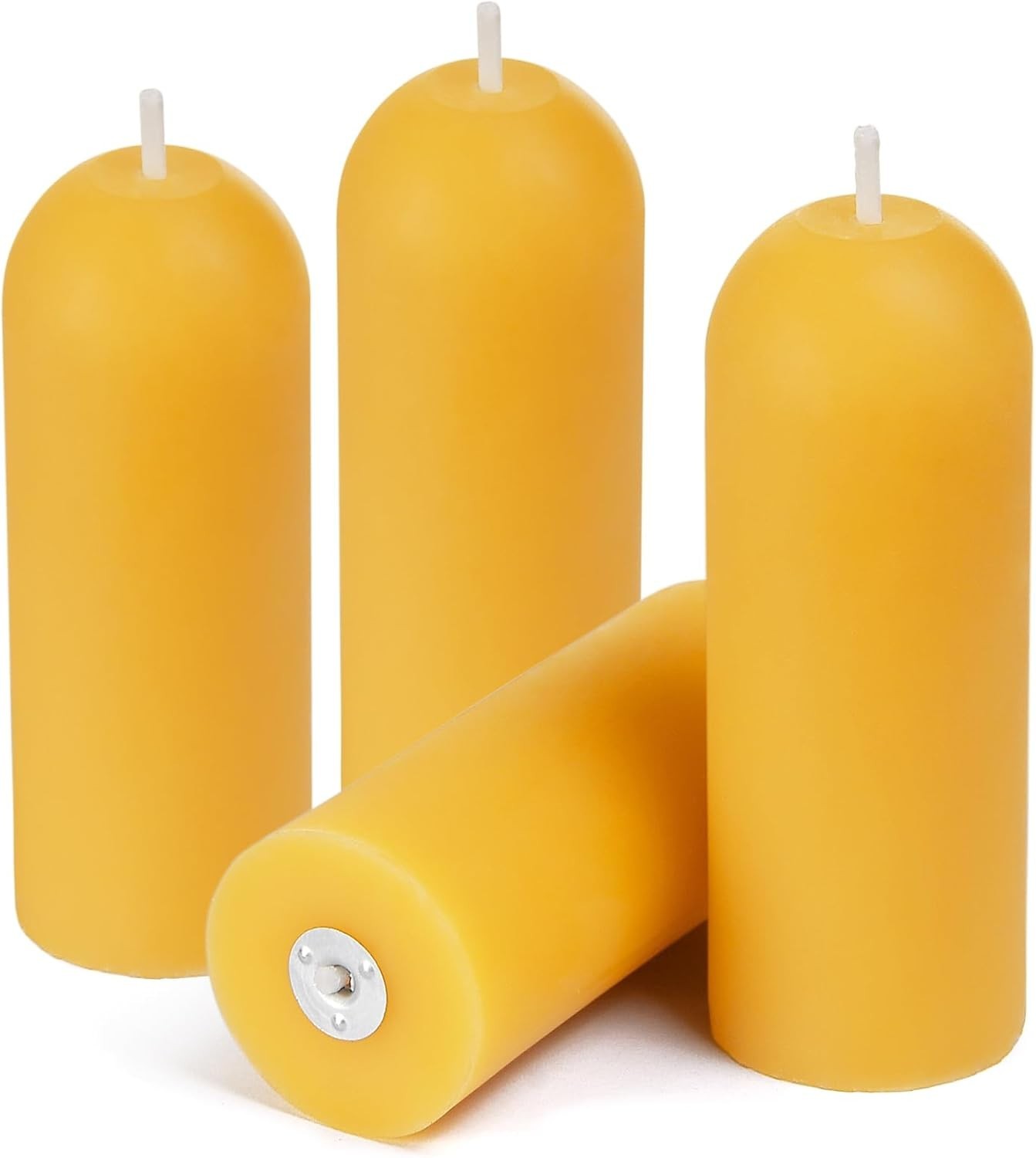 Small Pillar Candles 4-Pack 10-H Long Burning 100% Natural Beeswax WINTER STORM
