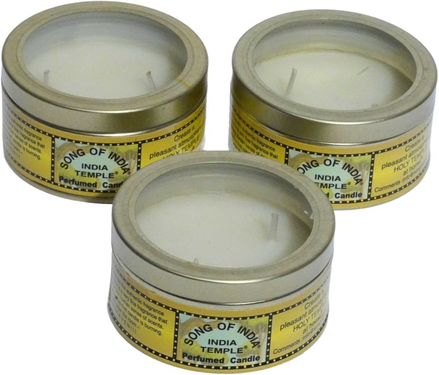 Song of India India Temple Single Scented Two-Wick Candle (55gr) – 3 Pack