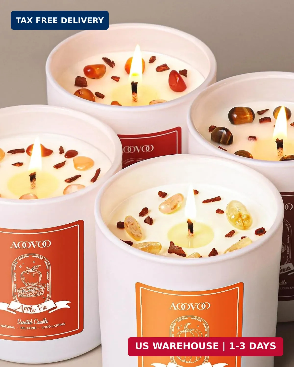 Fall Candles Set for Women – Aromatherapy Candle with Crystals Inside, 28 oz 200
