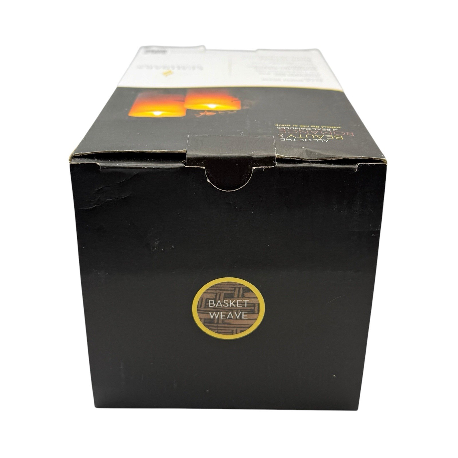 Luminara Basket Weave Indoor Flameless LED Candle for Decor – 3.5″ x 6.5″ 994085