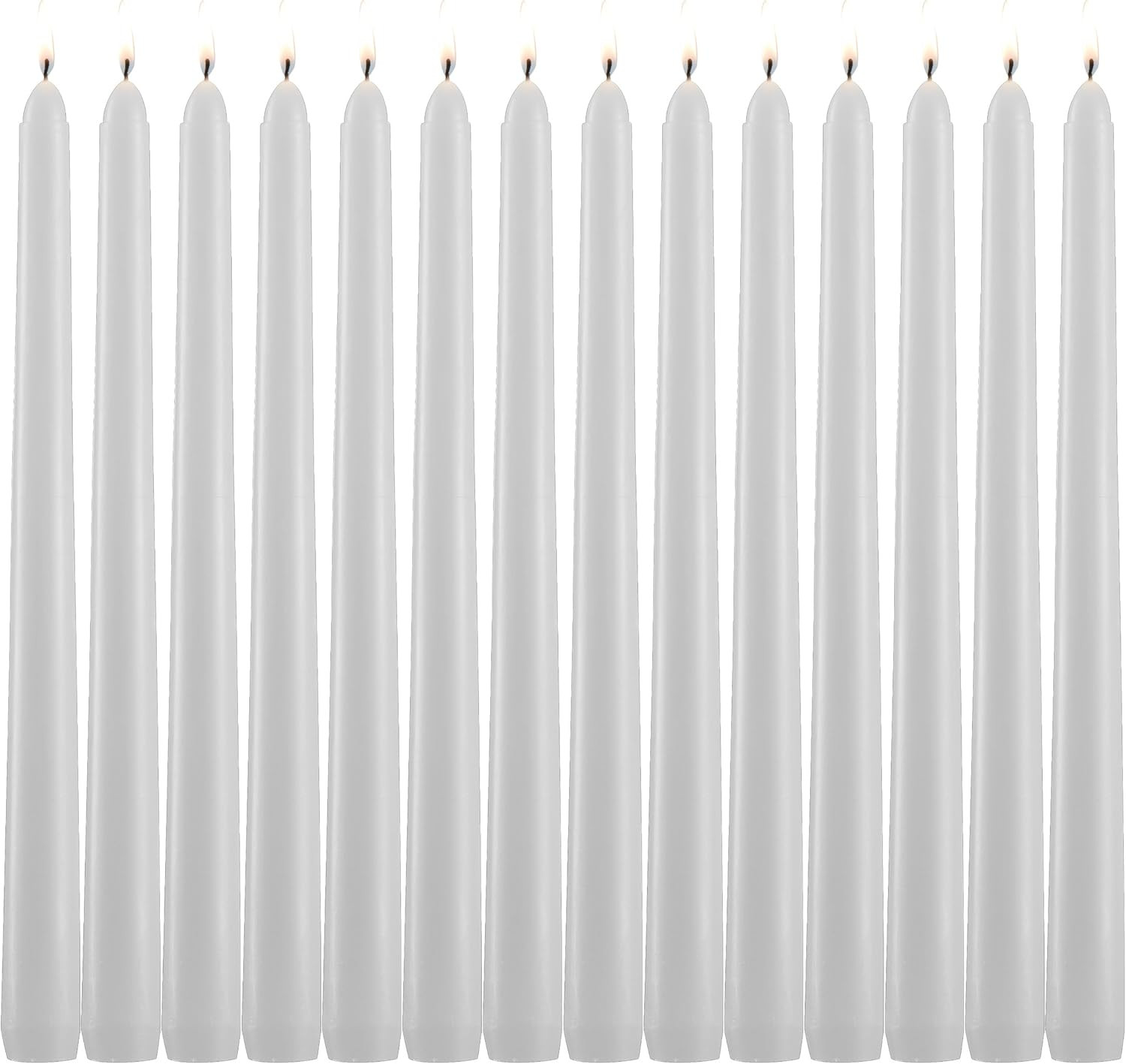 White Taper Candles Set 14 Dripless Candles 10In Tall 3 4In Thick 7.5
