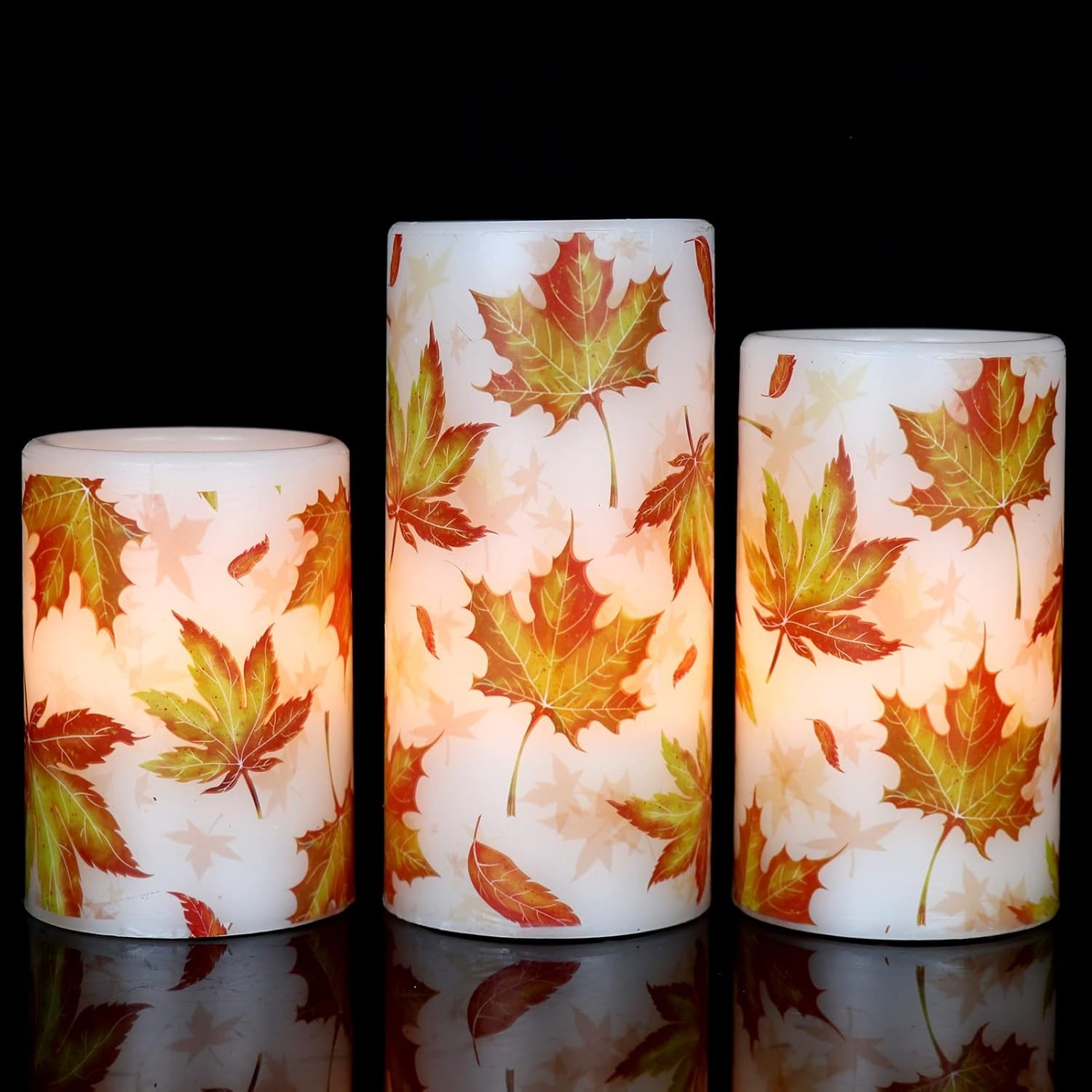 GenSwin Red Bird Glass Flameless Candles with Remote Timers, Battery Operated