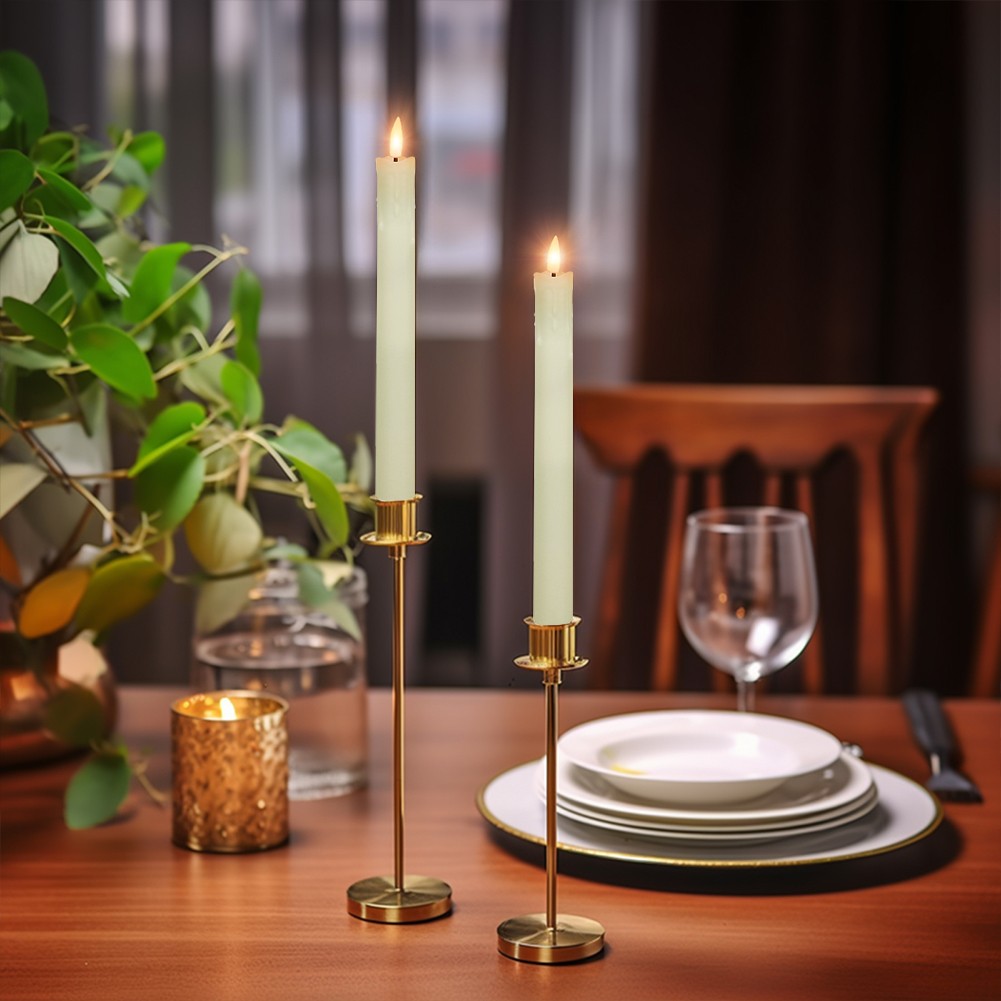 6pcs Flameless Flickering Electric LED Taper Candles Lights with Timer Remote