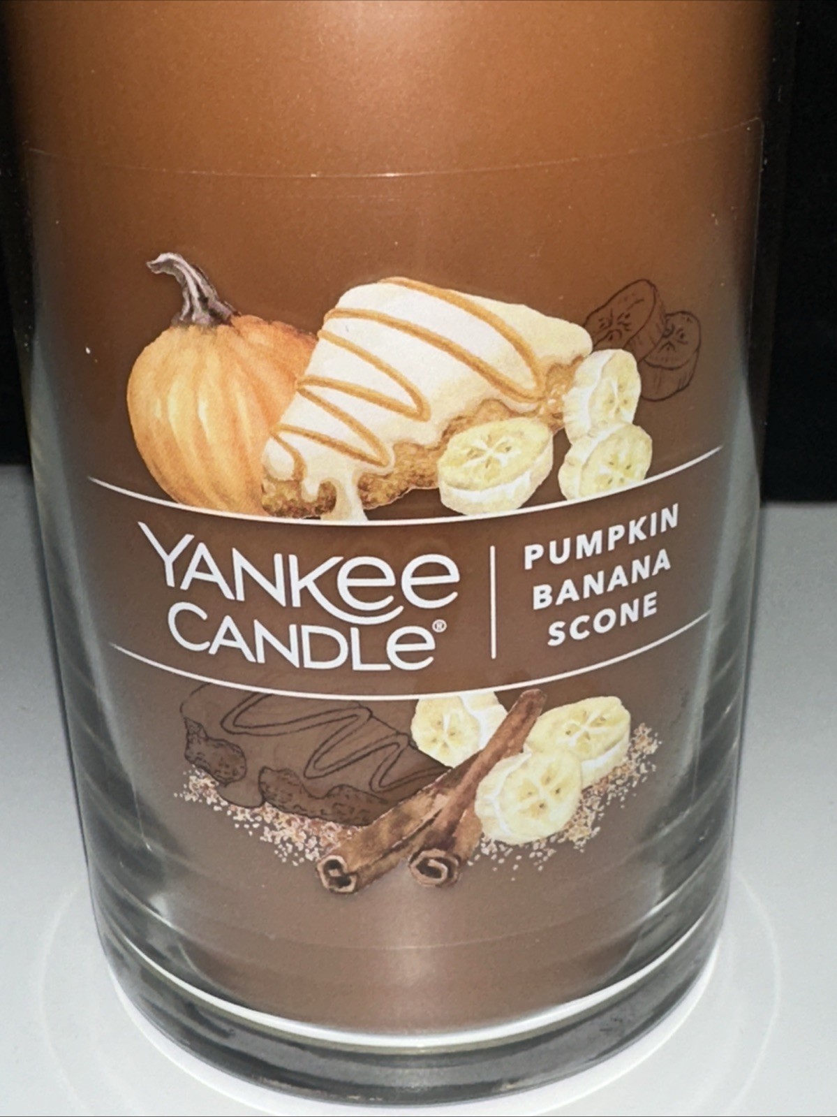 LOT OF 2-NEW-Yankee Candle PUMPKIN BANANA SCONE Large 14.25oz. FREE SHIPPING