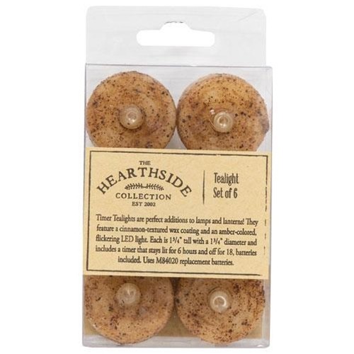 Package of 6 Burnt Ivory TIMER Tealights Brand new in pkg. MODEL g84813 Cozy