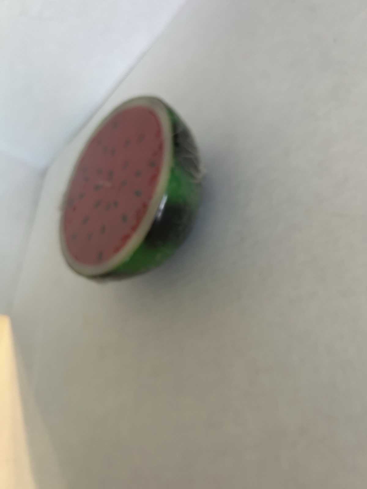 Watermelon Unscented Red/Green/White 1 Wick Round Wax Candle 3 1/2in.Tall NWIP