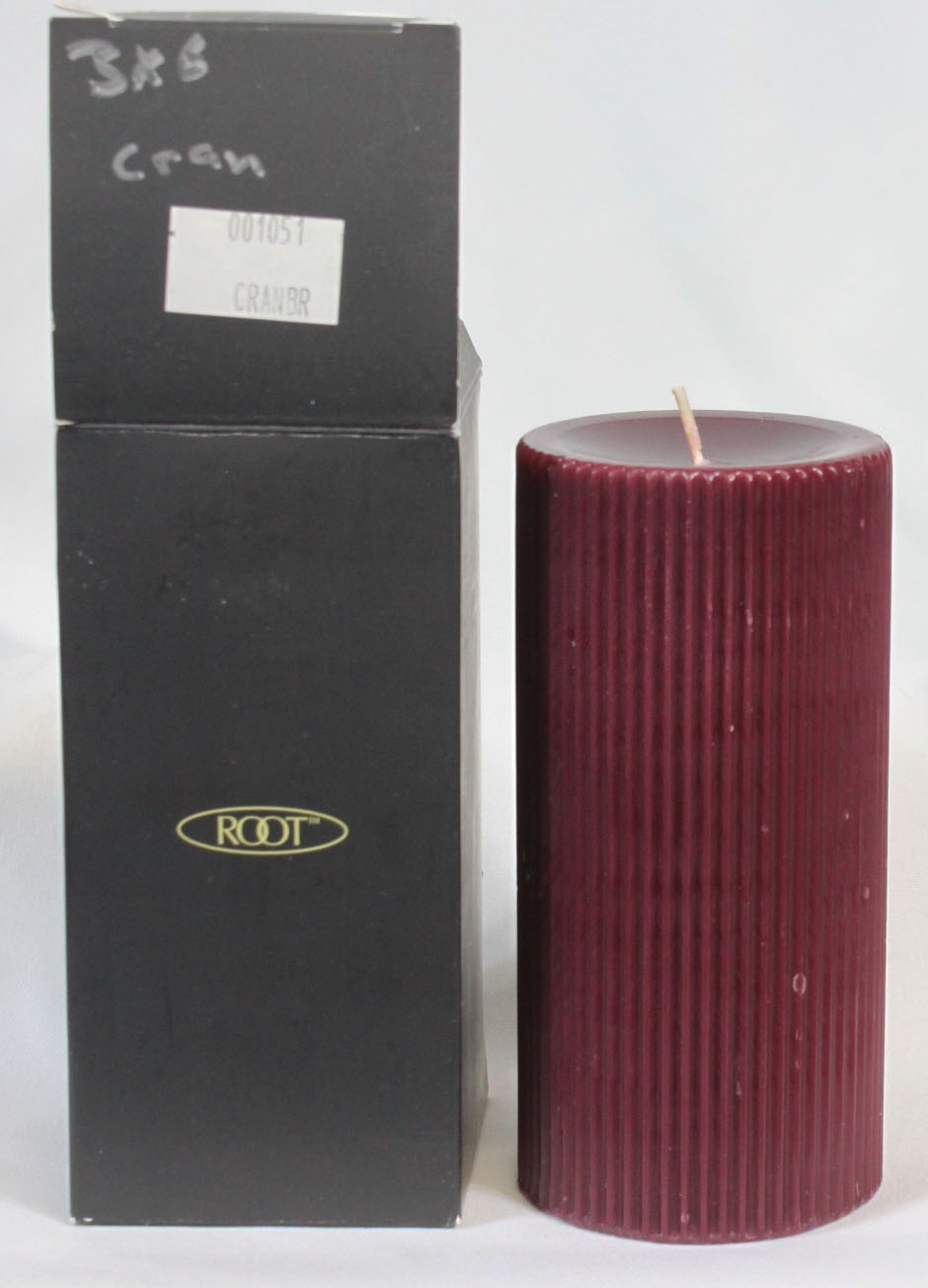 Root Candle Cranberry Pillar 6″ Tall in Box 2.75″ Across Never Lit Unburnt Home