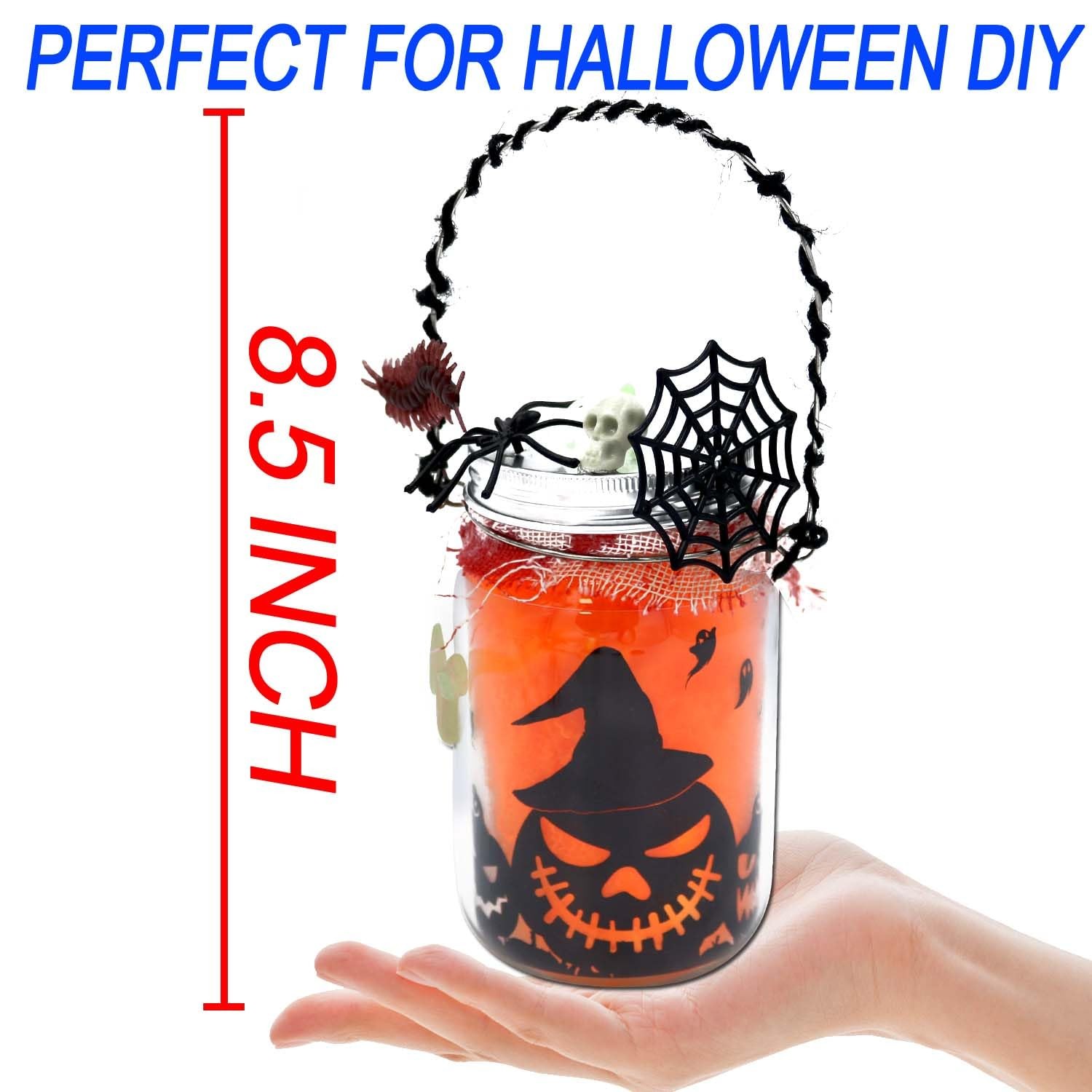 4 Pack Halloween DIY Lantern Jar Craft Kit Decor Supplies for Art Projects