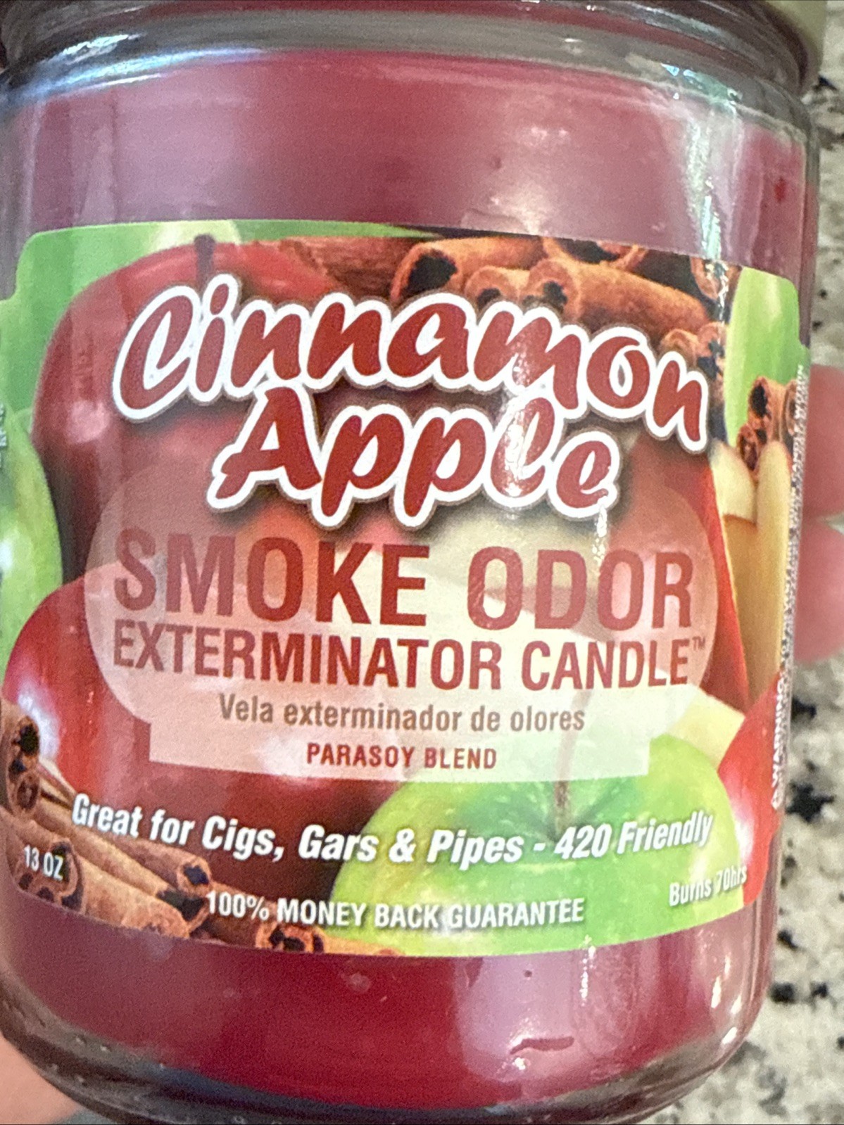 Smoke Odor Exterminator 13 oz Jar Candle Cinnamon Apple