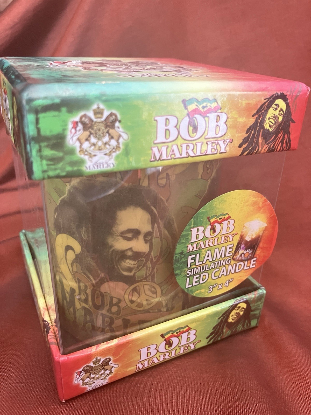 Bob Marley Battery Operated Flickering Light Candle Reggae Decor New In Box