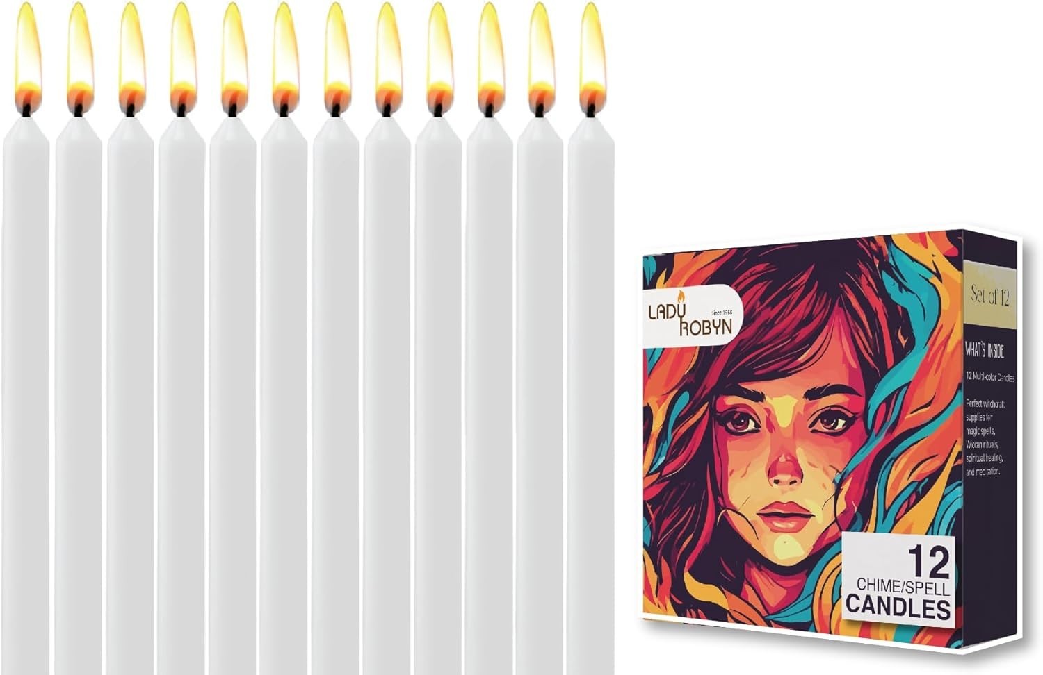 Box of 12 White Candles | 4 inches Tall & 3/4 inch Diameter | Witchcraft Supp…