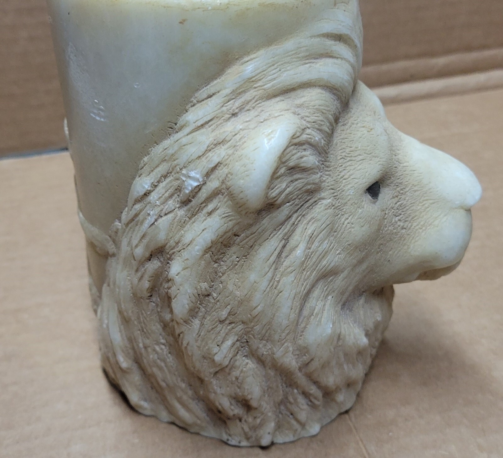 Animal Spirits Handcrafted Lion Pillar Candle Lioness Cub Lava Enterprises 5.5”