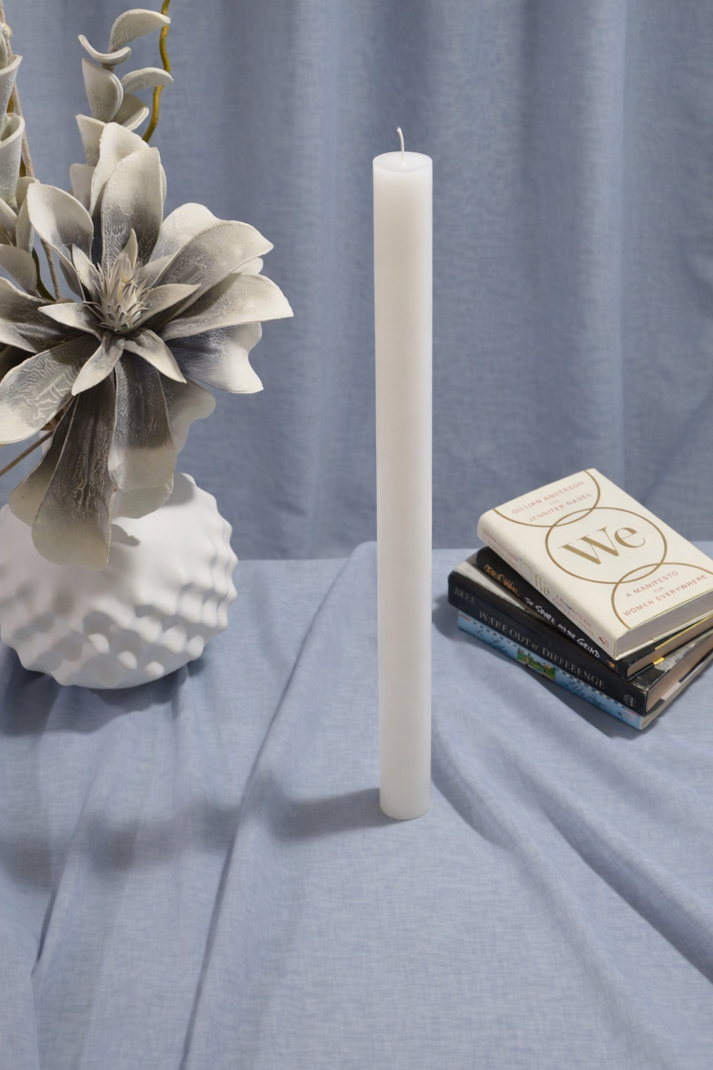 White Candle 28 inch Tall Unscented Handmade Pillar – 3 Width Options – Wedding