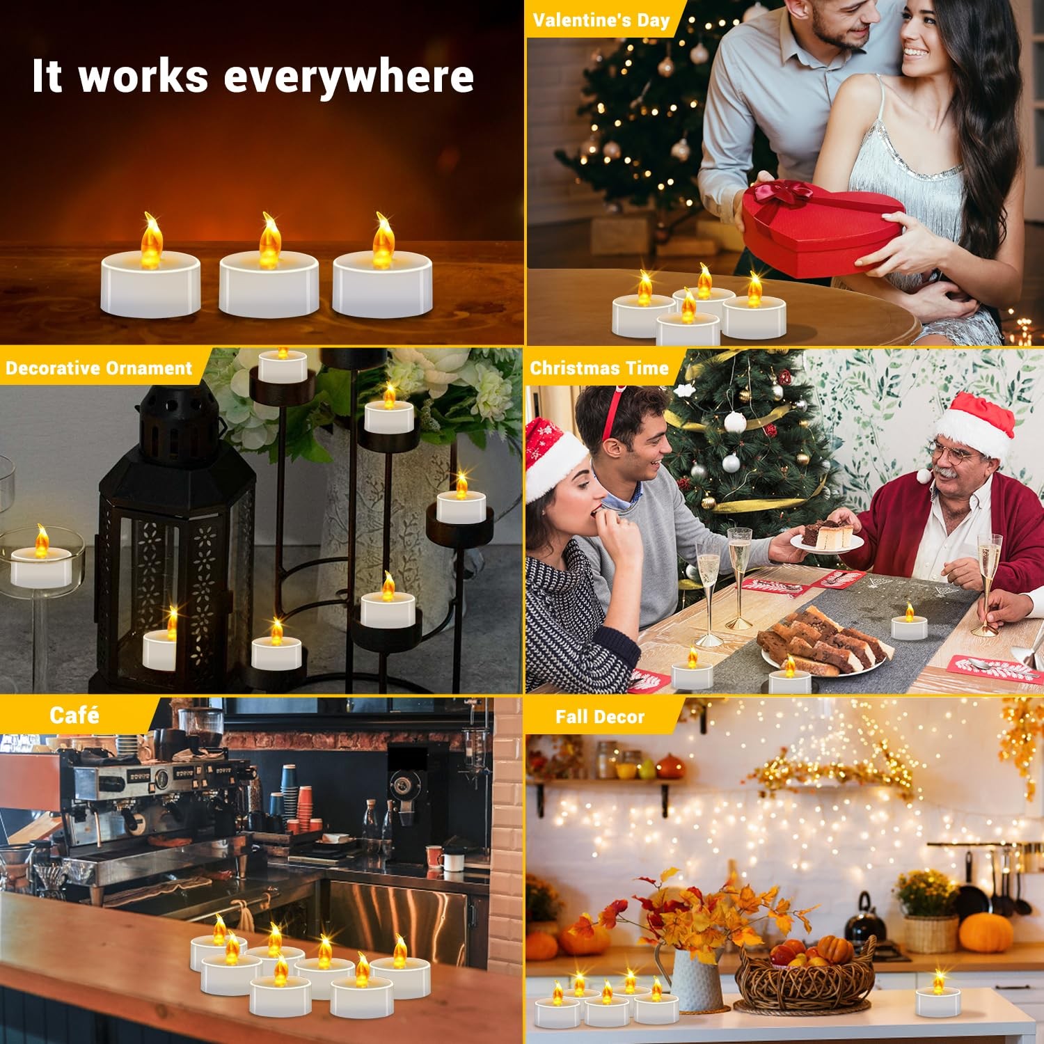 100 Pack Tea Lights Bulk, Realistic Flickering Battery Candles (200+ Hours), …