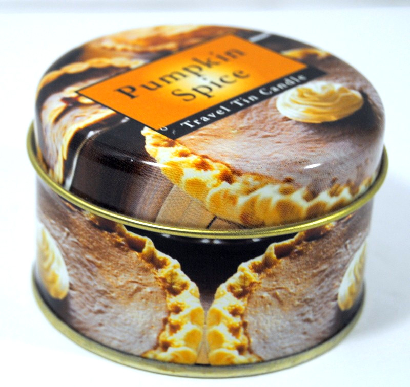 Pumpkin Spice Travel Tin Candle 3″ X 2″ 100 gms 3.53 oz Made in India