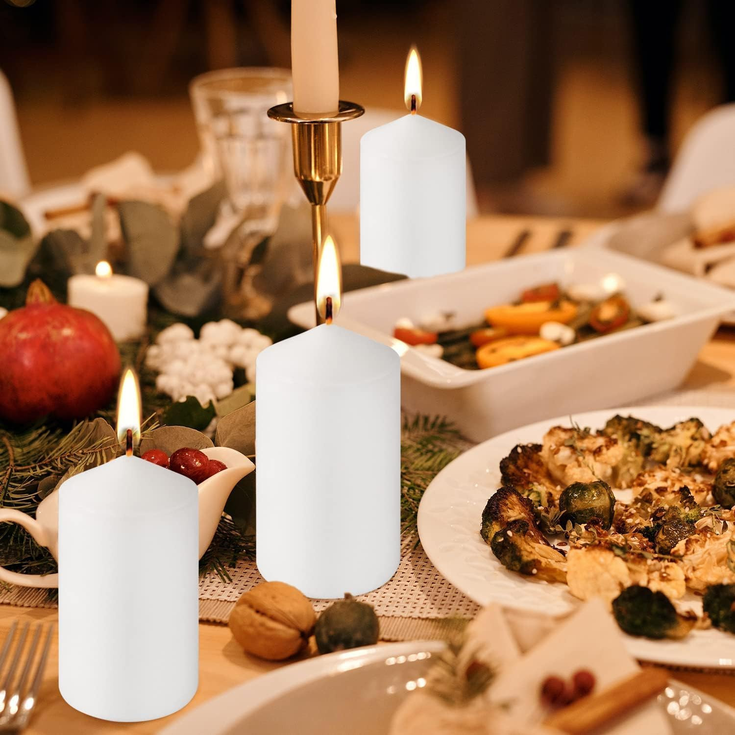 2×4 High White Pillar Candles Set of 20 Unscented. Bulk Buy. Ideal for Hallow