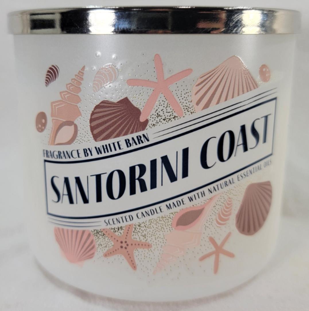 White Barn Candle: SANTORINI COAST Bath Body Works 3-wick Coconut Vanilla Almond